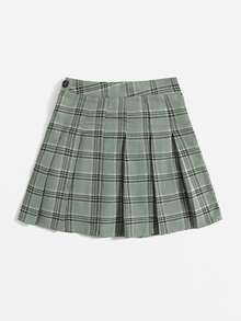 SHEIN Qutie Plaid Print Fold Pleated Skirt - Multicolor - View 2