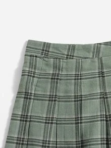 SHEIN Qutie Plaid Print Fold Pleated Skirt - Multicolor - View 4
