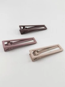 3入組素色矩形髮夾 - 彩色 - 查看 4