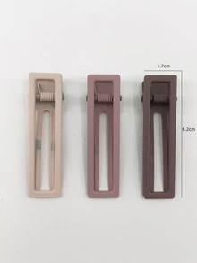 3入組素色矩形髮夾 - 彩色 - 查看 5