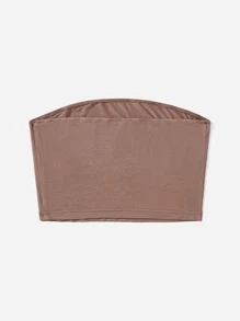 SHEIN Tall Top tubo corto unicolor - Caqui - Ver 2