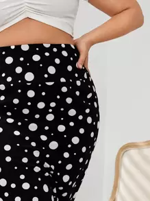 SHEIN Clasi Váy Plus Size Chấm bi Thanh lịch - màu đen - Xem 4