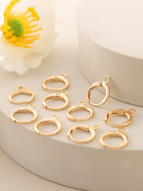 10入組復古法式銅耳環鉤線環底座耳環DIY珠寶製作用品