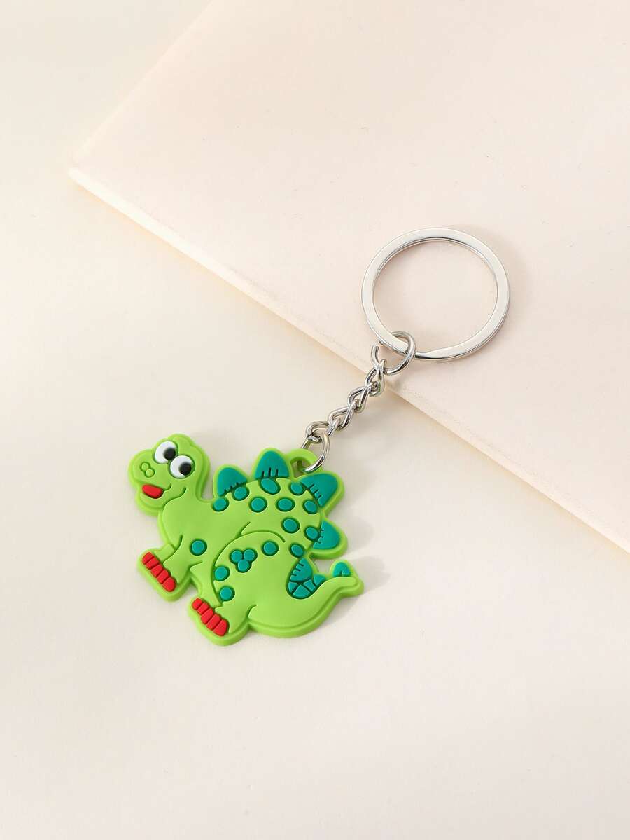Cartoon Dinosaur Charm Keychain - Multicolor - View 1