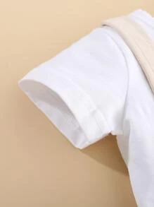 Peninsula Baby 嬰兒格紋印花前蝴蝶結二合一連身短褲 - 彩色 - 查看 3