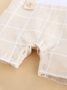 Peninsula Baby 嬰兒格紋印花前蝴蝶結二合一連身短褲 - 彩色 - 查看 7