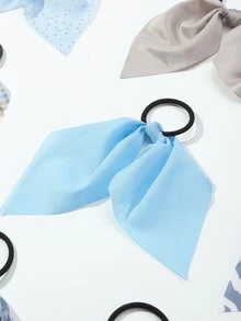 10pcs Flower Print Scarf Hair Tie Boho - Multicolor - View 3