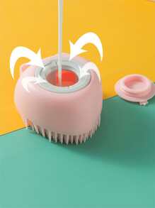 1 bàn chải tắm cho thú cưng, bàn chải tắm cho thú cưng, bàn chải chải lông cho thú cưng - Hồng - Xem 1