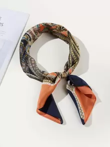 1 件佩斯利图案发带波西米亚风头带头巾头带吸汗带 - 彩色 - 查看 3