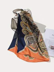 1 件佩斯利图案发带波西米亚风头带头巾头带吸汗带 - 彩色 - 查看 4