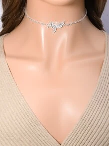 字母墜飾項鍊 - 銀色 - 查看 6