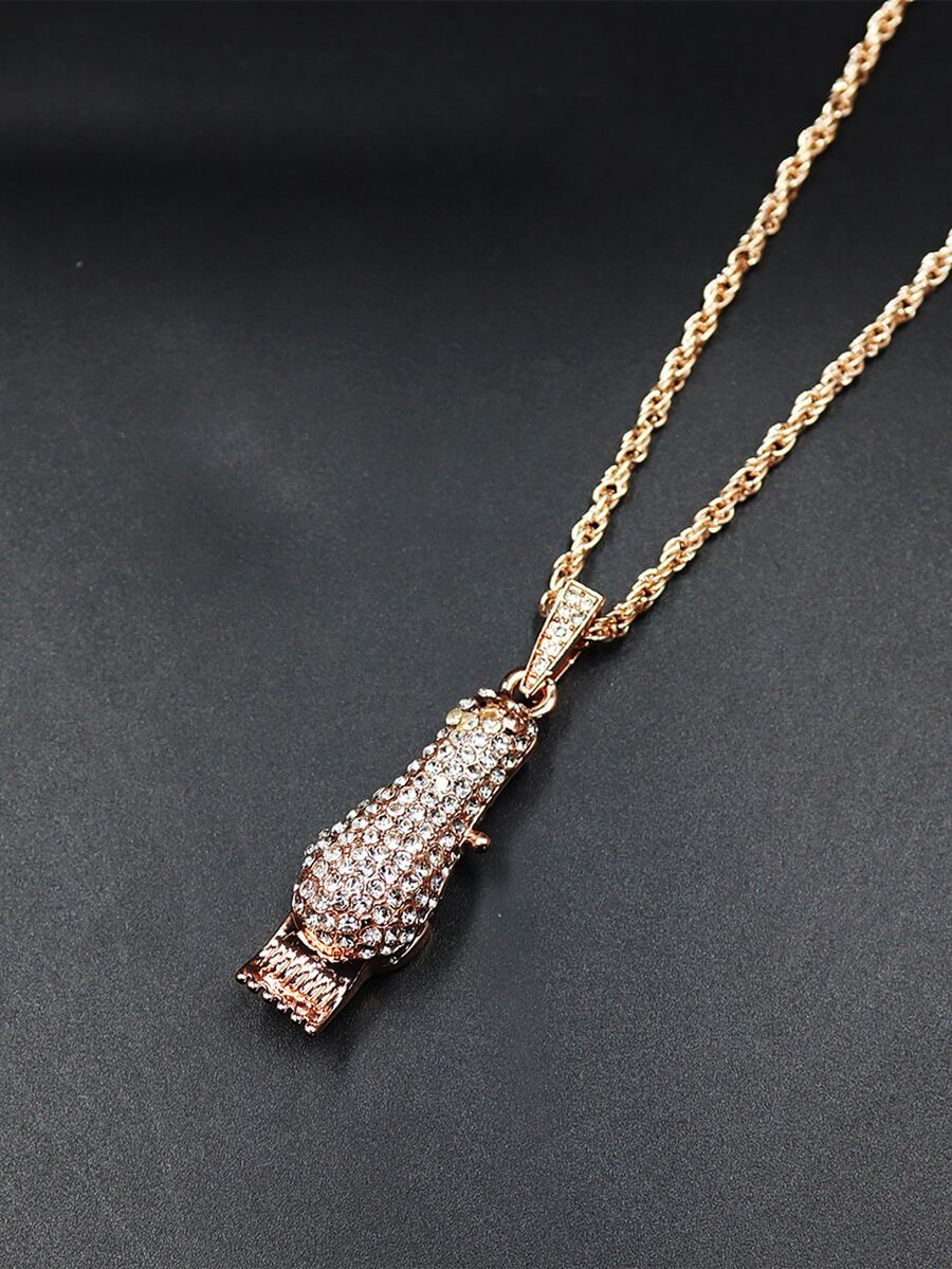 ผู้ชาย พลอยเทียม มีดโกน สร้อยคอจี้ - ทองคำสีกุหลาบ - ดู 1