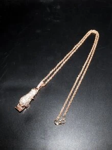 ผู้ชาย พลอยเทียม มีดโกน สร้อยคอจี้ - ทองคำสีกุหลาบ - ดู 3