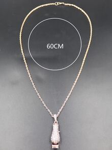 ผู้ชาย พลอยเทียม มีดโกน สร้อยคอจี้ - ทองคำสีกุหลาบ - ดู 5