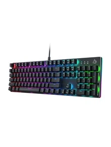 AUKEY Teclado mecánico para juegos con retroiluminación RGB personalizable, interruptores táctiles y rojos pulsables - Negro - Ver 1