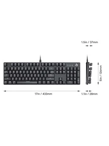 AUKEY Teclado mecánico para juegos con retroiluminación RGB personalizable, interruptores táctiles y rojos pulsables - Negro - Ver 7