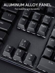 AUKEY Teclado mecánico para juegos con retroiluminación RGB personalizable, interruptores táctiles y rojos pulsables - Negro - Ver 6