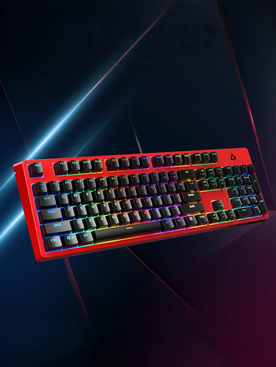 AUKEY Red Mechanical Keyboard Red Switches 104key with Gaming Software ...