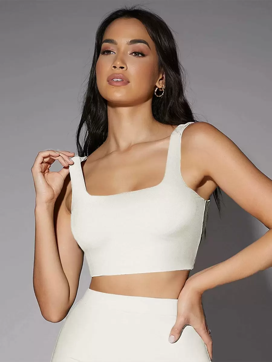 Silquee Top corto tank de espalda baja - Blanco - Ver 1