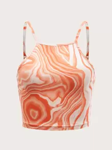 SHEIN ICON Top de tirantes 90s con estampado de mármol - Multicolor - Ver 1