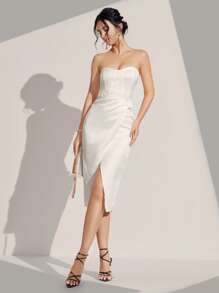 SHEIN Belle Tulip Hem Tube Wedding Dress