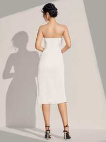 SHEIN Belle Tulip Hem Tube Wedding Dress