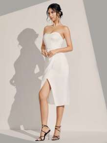 SHEIN Belle Tulip Hem Tube Wedding Dress