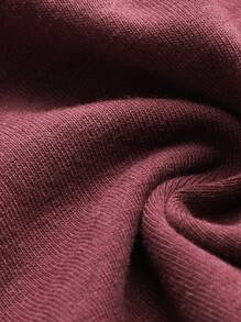 DAZY Chất rắn Áo phông Crop - Màu Đỏ Sâu - Xem 3