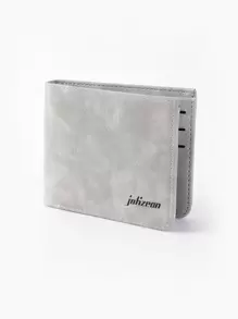 男士字母图案小钱包信用卡小号证件窗双折男士钱包爸爸礼物迷你轻便休闲便携现金简约时尚现代商务周年纪念情人节生日礼物礼物情侣男士礼物男士钱包钱包男士钱包真皮 - 灰色 - 查看 1