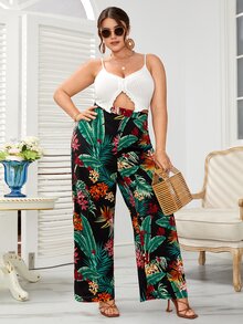 SHEIN Quần Plus Size Nhiệt đới Boho - Nhiều màu - Xem 4