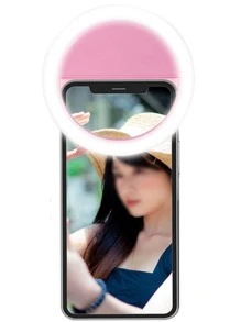 1pc Clip-On Phone Fill Light Suitable For Selfies And Live Streaming, Portable Light Selfie Light - Pink - View 2