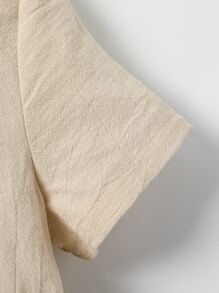 SHEIN 小男童補丁細節襯衫和短褲 - 卡其色 - 查看 5