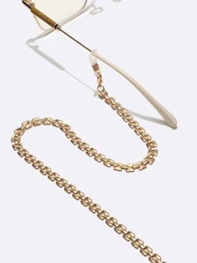 1pc Geometric Pattern Copper Gold Tone Eyeglass Chain, Unisex Casual Vacation - Gold - View 3