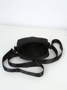 High School Students University Freshman Multifunctional Sling Bag Shoulder Bag Casual Bag Mini Men Letter Patch Square Bag, Handbag For Travel, College, Outdoors, Sports Christmas Scream Men Bag Winter Thanksgiving Holiday Bag Tote Bag Black Bag Hiking Hiking Gifts Large Capacity Multi-Functional Portable Fashionable Casual Gifts Vacation Funny Gifts Gifts Chest Bag Side Bags Satchel Bag Leather Bag Hobo Bag Hip Bag Camping Sling Bag Summer Back To School Bag Pack Cross Body Bag Spring School Supplies Purse Side Bags For Men - Black - View 7