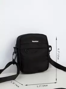 High School Students University Freshman Multifunctional Sling Bag Shoulder Bag Casual Bag Mini Men Letter Patch Square Bag, Handbag For Travel, College, Outdoors, Sports Christmas Scream Men Bag Winter Thanksgiving Holiday Bag Tote Bag Black Bag Hiking Hiking Gifts Large Capacity Multi-Functional Portable Fashionable Casual Gifts Vacation Funny Gifts Gifts Chest Bag Side Bags Satchel Bag Leather Bag Hobo Bag Hip Bag Camping Sling Bag Summer Back To School Bag Pack Cross Body Bag Spring School Supplies Purse Side Bags For Men - Black - View 8