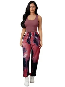 Tank Top & Tie Dye Trousers Lounge Set - Multicolor - View 3