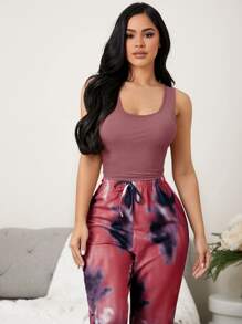 Tank Top & Tie Dye Trousers Lounge Set - Multicolor - View 5