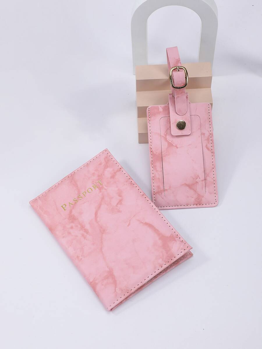 Letter Graphic Passport Case With Luggage Tag Passport Holder Passport Cover Passport Wallet Passport Bag Passport Pouch for Travel Flight for Flight for Back to School for Men and Women Travel Essentials Travel Accessories vacation accessories travel accessory set for holiday season