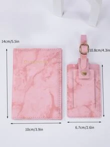 Letter Graphic Passport Case With Luggage Tag Passport Holder Passport Cover Passport Wallet Passport Bag Passport Pouch for Travel Flight for Flight for Back to School for Men and Women Travel Essentials Travel Accessories vacation accessories travel accessory set for holiday season