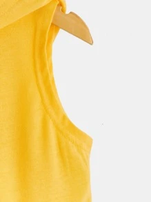 SHEIN Toddler Boys Solid Hooded Tank - Yellow - View 4