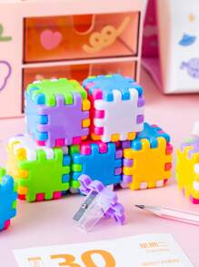 1pc Magic Cube Shaped Random Color Pencil Sharpener - Multicolor - View 4