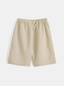 SHEIN Bộ hai mảnh Trai Dây kéo Túi Lá thư Giải trí - Màu Khaki - Xem 8