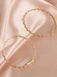 波浪設計圓形圓耳環