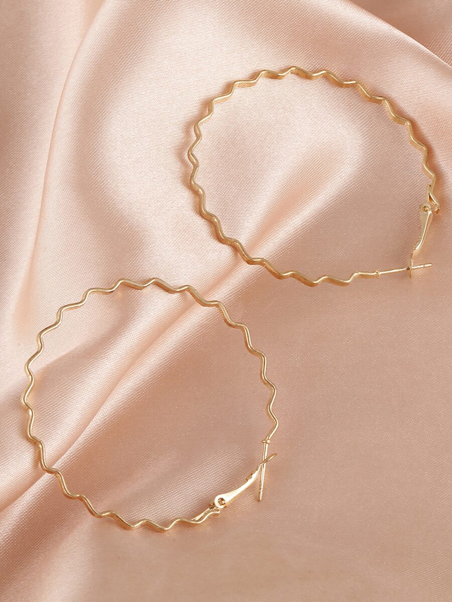 波浪設計圓形圓耳環