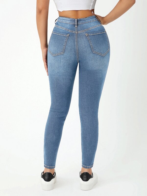 SHEIN PETITE High Waist Skinny Jeans SHEIN UK