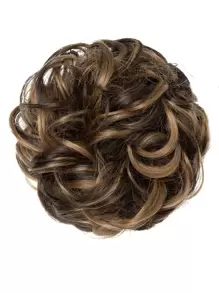 6 Inch Loose Curly Wavy Braided Hair Accessory, Thick Ponytail Hair Accessory, Suitable For Girls, Light Gray Brown And Gold - Multicolor - View 3