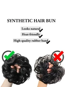 6 "Lộn tóc búi lộn xộn Tổng hợp Tóc đuôi ngựa búi gợn sóng Phần mở rộng tóc Updo dày Bun Phụ nữ Cô gái, màu nâu xám nhạt và tóc vàng tẩy trắng - Nhiều màu - Xem 4