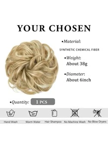 6 "Lộn tóc búi lộn xộn Tổng hợp Tóc đuôi ngựa búi gợn sóng Phần mở rộng tóc Updo dày Bun Phụ nữ Cô gái, màu nâu xám nhạt và tóc vàng tẩy trắng - Nhiều màu - Xem 5