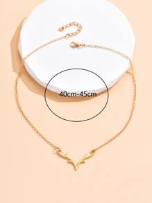 Antlers Pendant Necklace - Yellow Gold - View 3