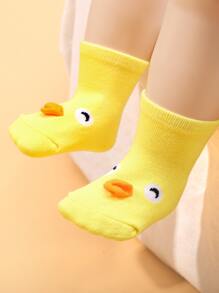 Bebé Calcetines tobilleros con estampado de dibujos animados - Amarillo - Ver 1